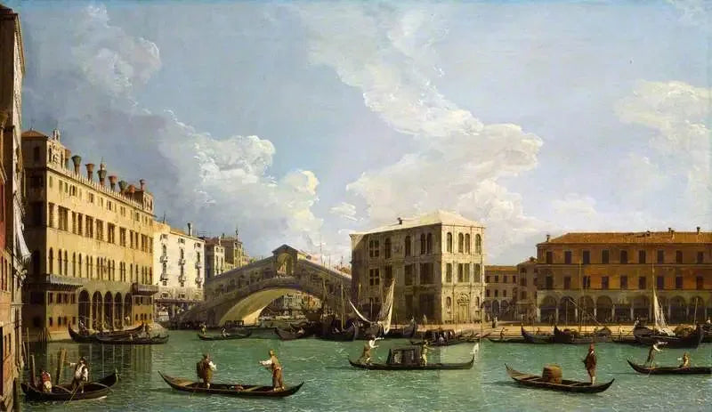 A view of the Rialto, Venice - Canaletto