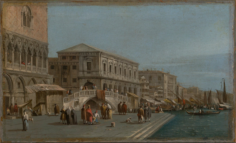 A view of the Molo and the Riva degli Schiavone in Venice - Francesco Guardi