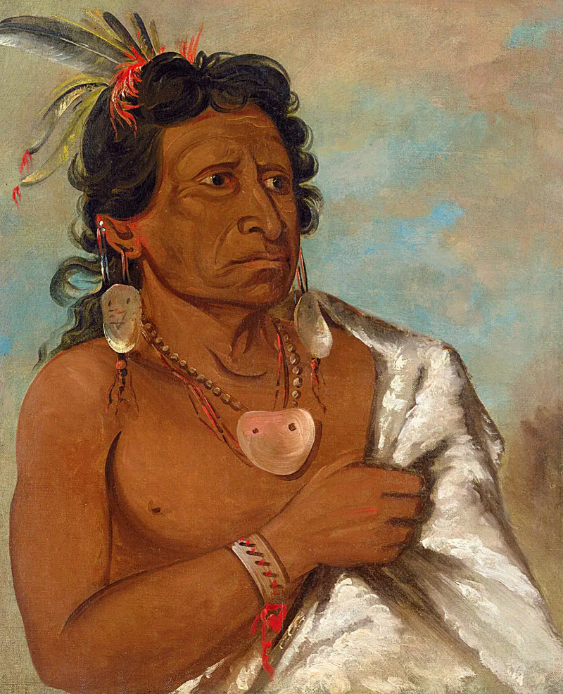U'sh-ee-kitz, Celui qui se bat avec une plume, chef de la tribu - George Catlin