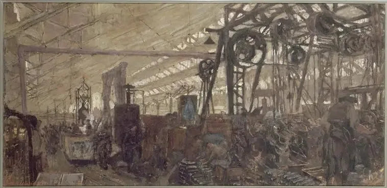 Armament manufacturing plant in Lyon: the forge - Édouard Vuillard