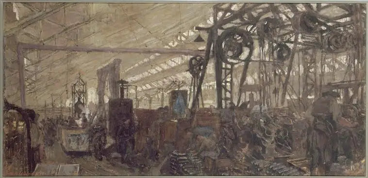 Armament manufacturing plant in Lyon: the forge - Édouard Vuillard