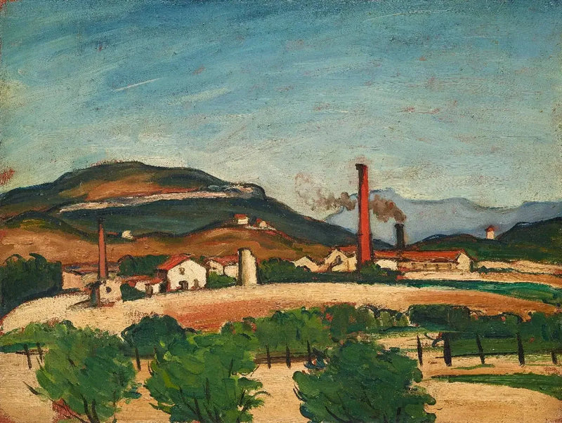 Factories near Mont de Cengle - Paul Cézanne
