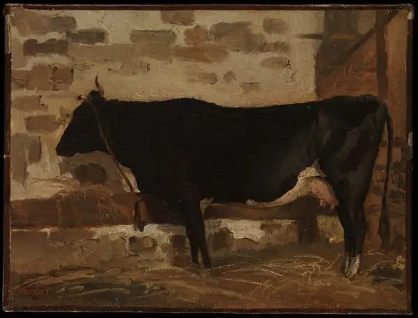 Cow in a Barn - Jean-Baptiste Camille Corot