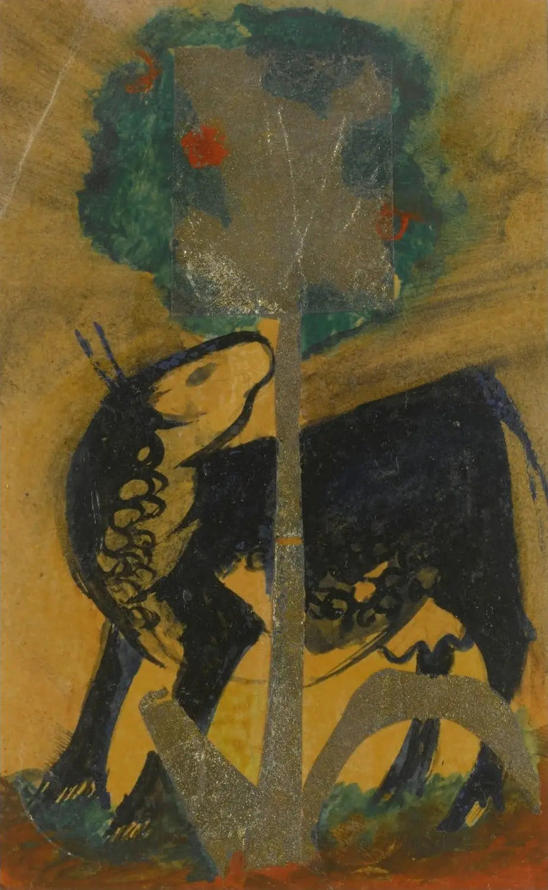 Black Cow Behind a Tree - Franz Marc