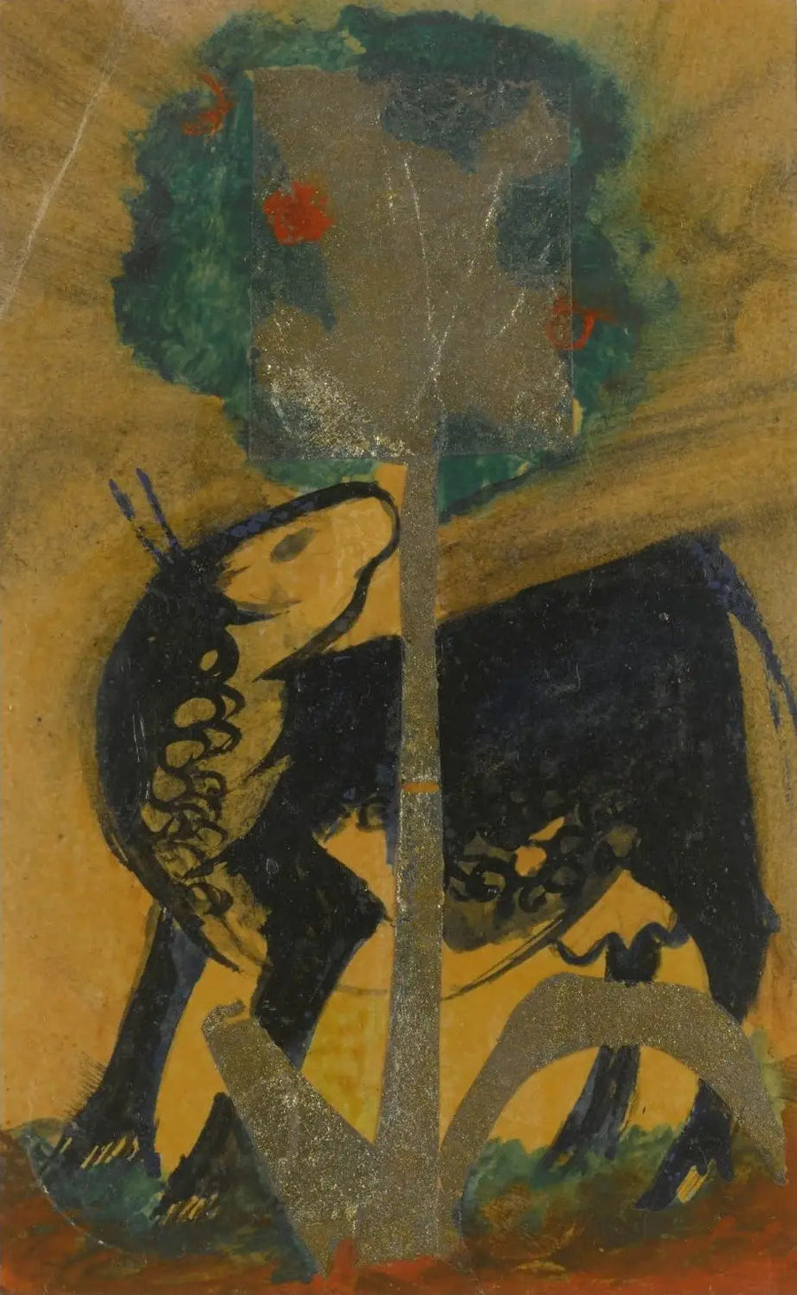 Black Cow Behind a Tree - Franz Marc