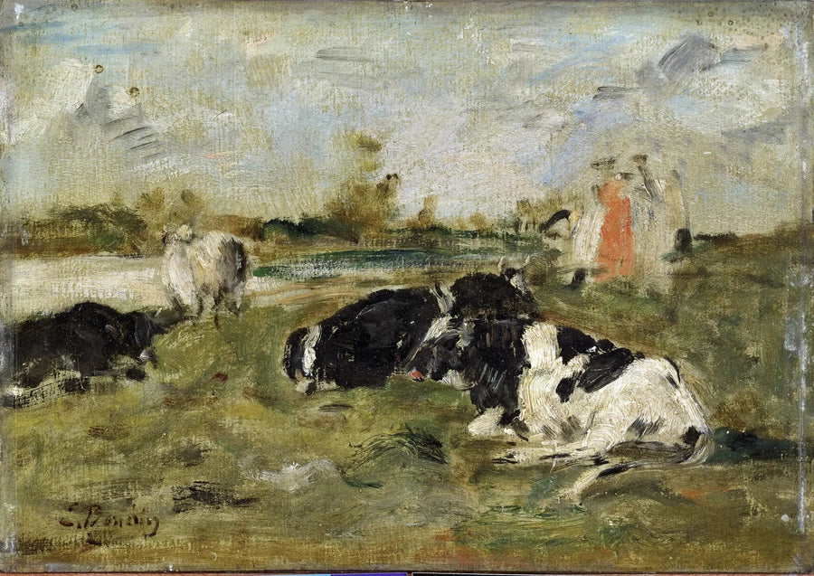 Cows in a Meadow - Eugène Boudin