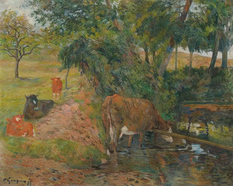 Cows near Dieppe, or Cows at Rest - Paul Gauguin