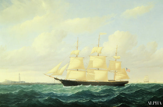 Vague déferlante Clipper Ship au large du phare de Boston, 1855 - William Bradford - Reproductions de tableaux et peintures haut de gamme
