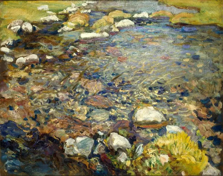 Val d'Aosta: a stream on rocks - John Singer Sargent