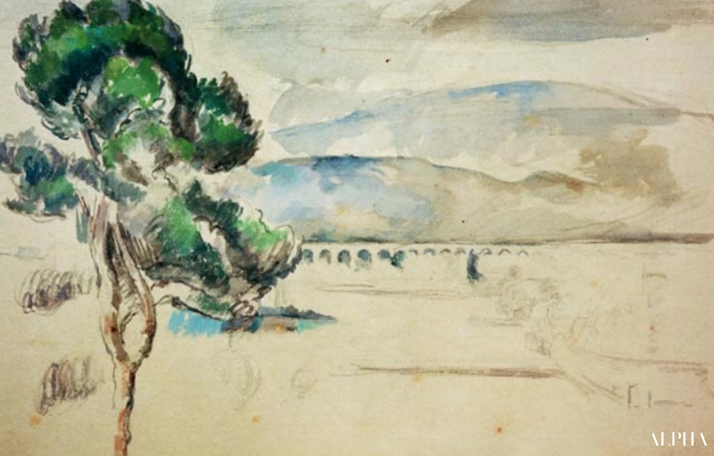 Valley of the Arc with Viaduct - Paul Cézanne - High-quality reproductions of paintings and artworks