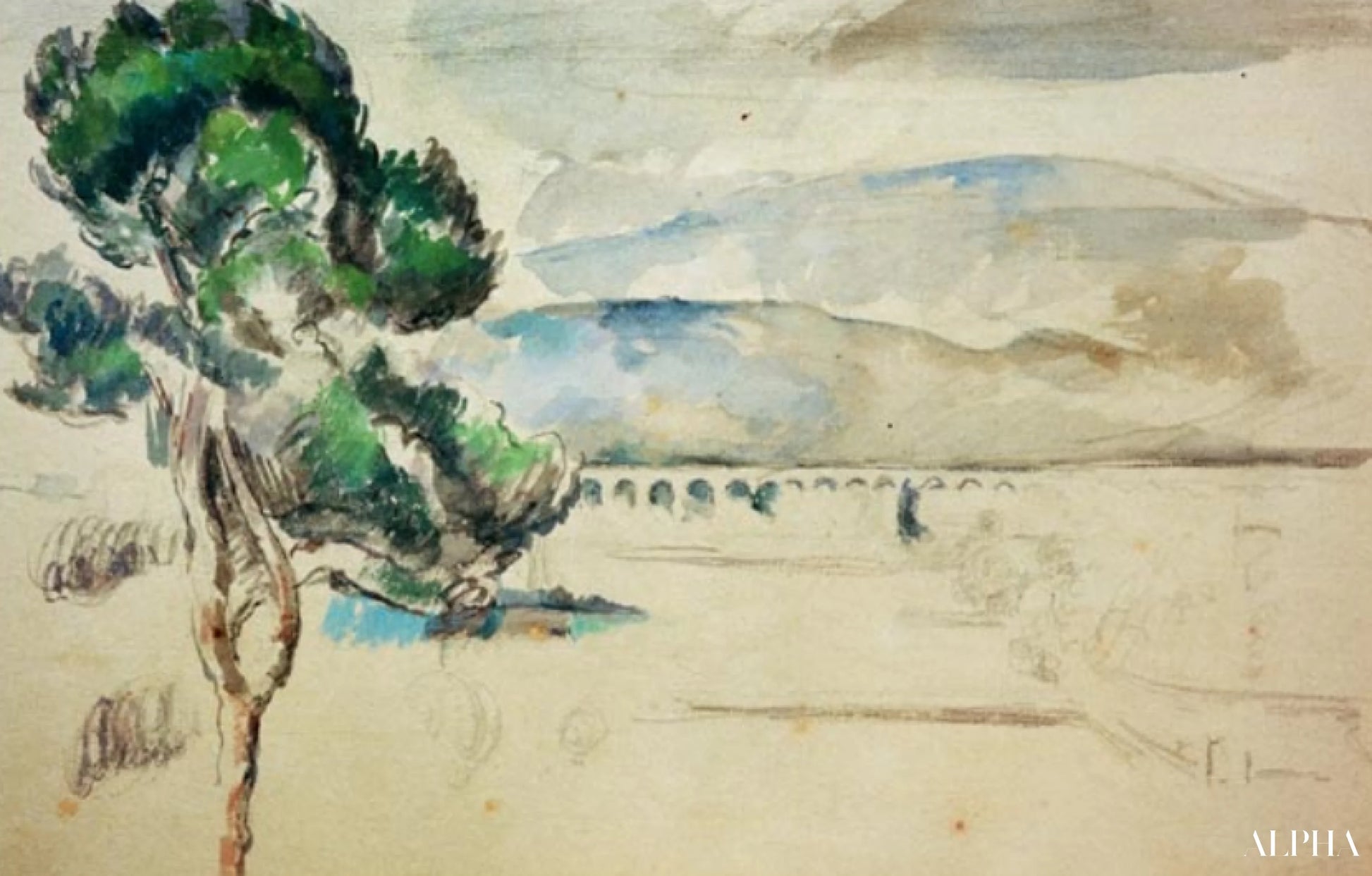 Valley of the Arc with Viaduct - Paul Cézanne - High-quality reproductions of paintings and artworks