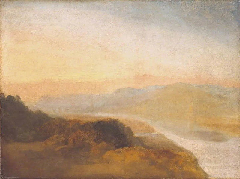 Valley with a Distant Bridge and Tower - J. M. W. Turner