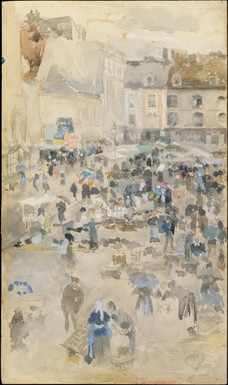 Variations in Purple and Gray — Market Square, Dieppe - James Abbott McNeill Whistler