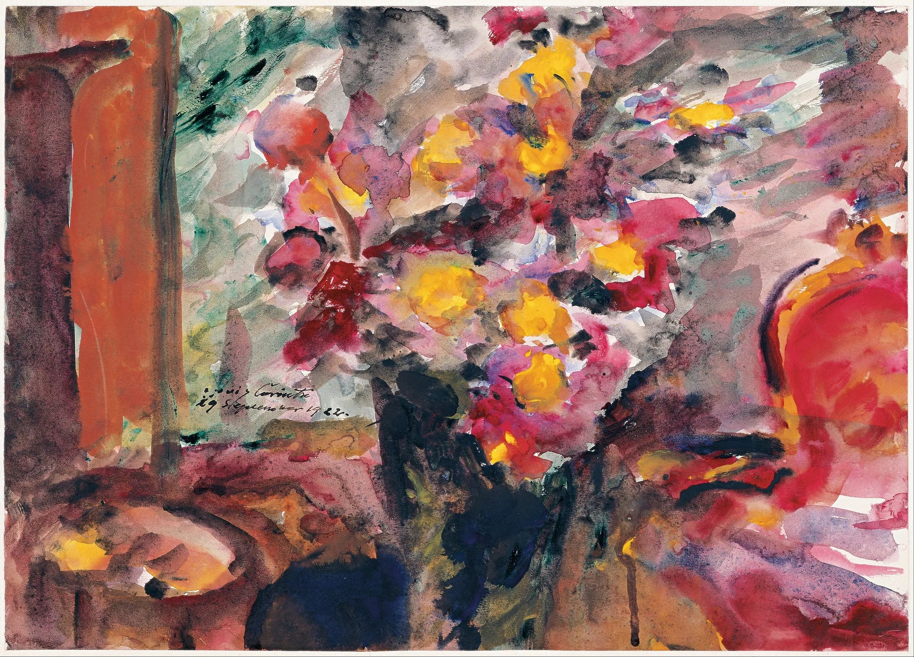 Vase à fleurs sur une table - Lovis Corinth image 1 reproduction artisanale de tableau