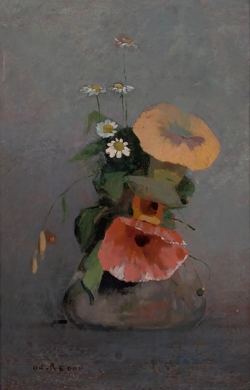 Vase with convolvulus and chamomile - Odilon Redon