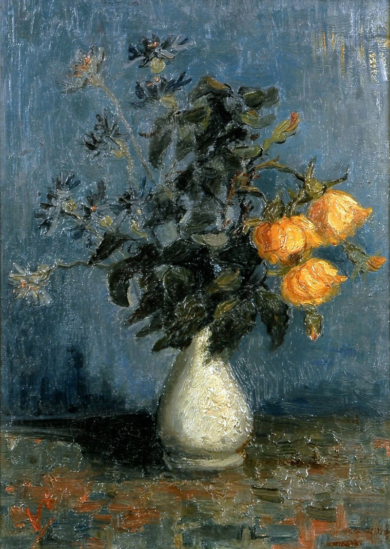 White vase with roses and other flowers - Vincent van Gogh