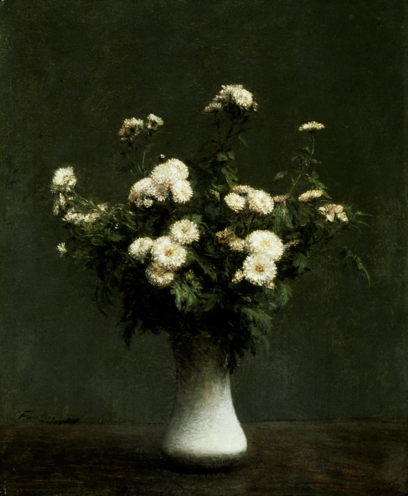 Chrysanthemums Vase - Henri Fantin-Latour