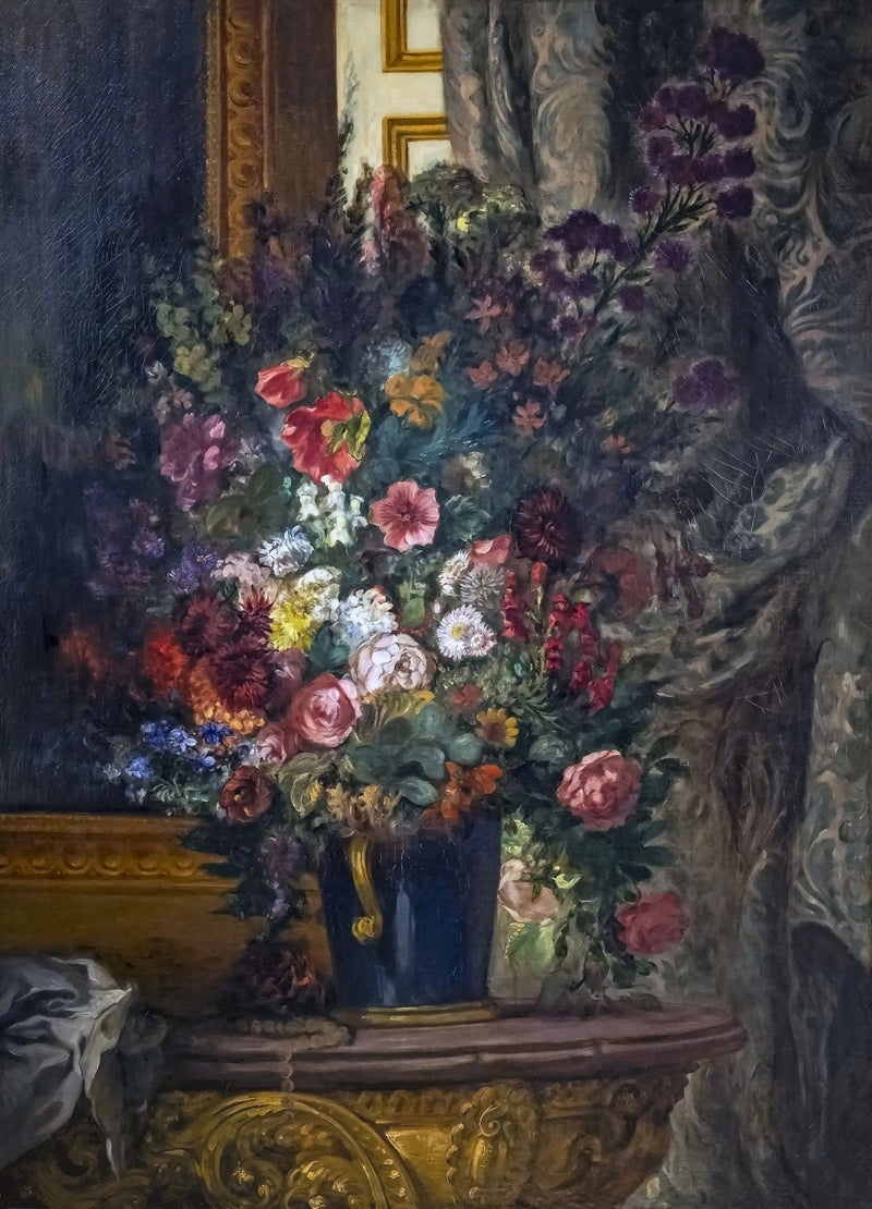 Flower Vase on the Console - Eugène Delacroix
