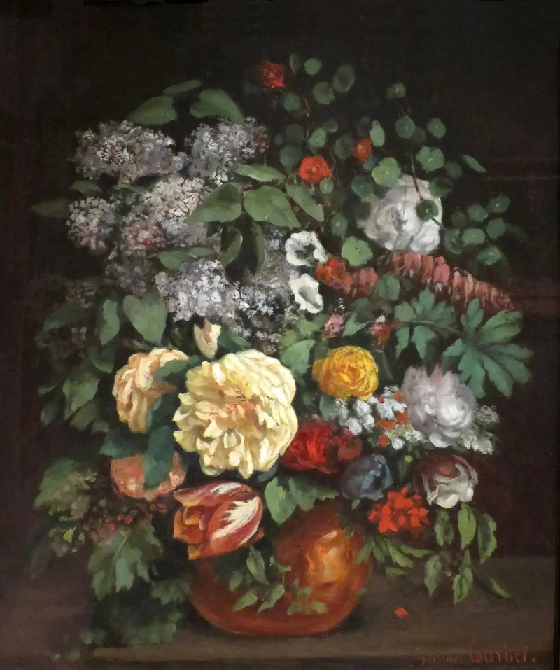 Vase of Lilacs, Roses, and Tulips - Gustave Courbet