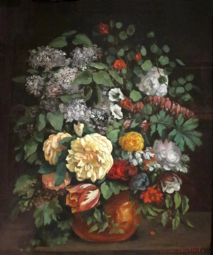 Vase of Lilacs, Roses, and Tulips - Gustave Courbet