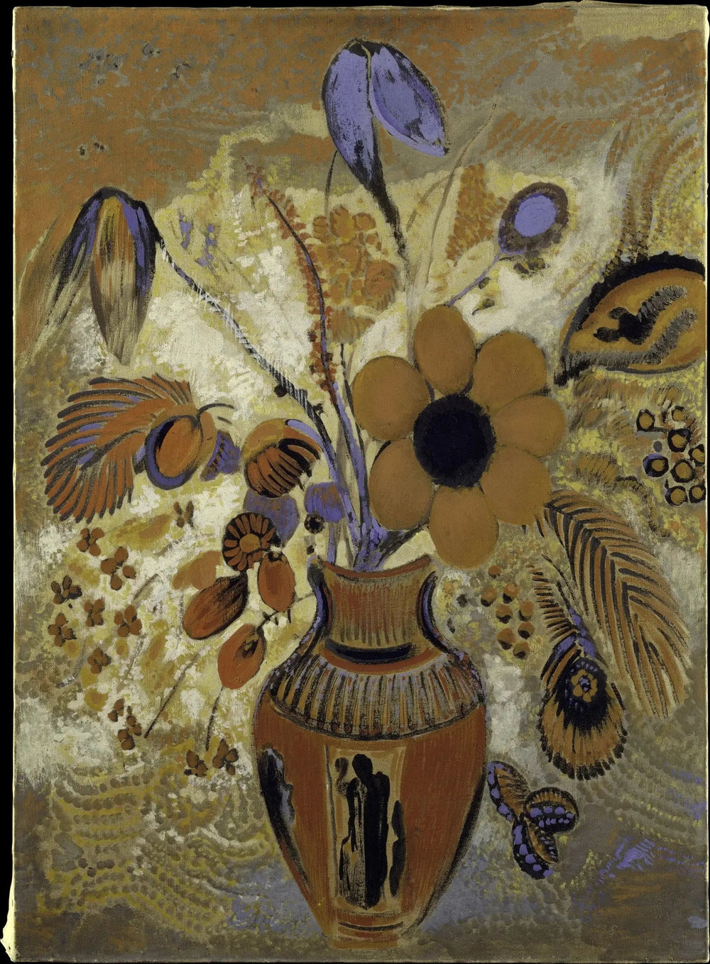 Vase étrusque avec fleurs - Odilon Redon image 1 reproduction de peinture à l’huile