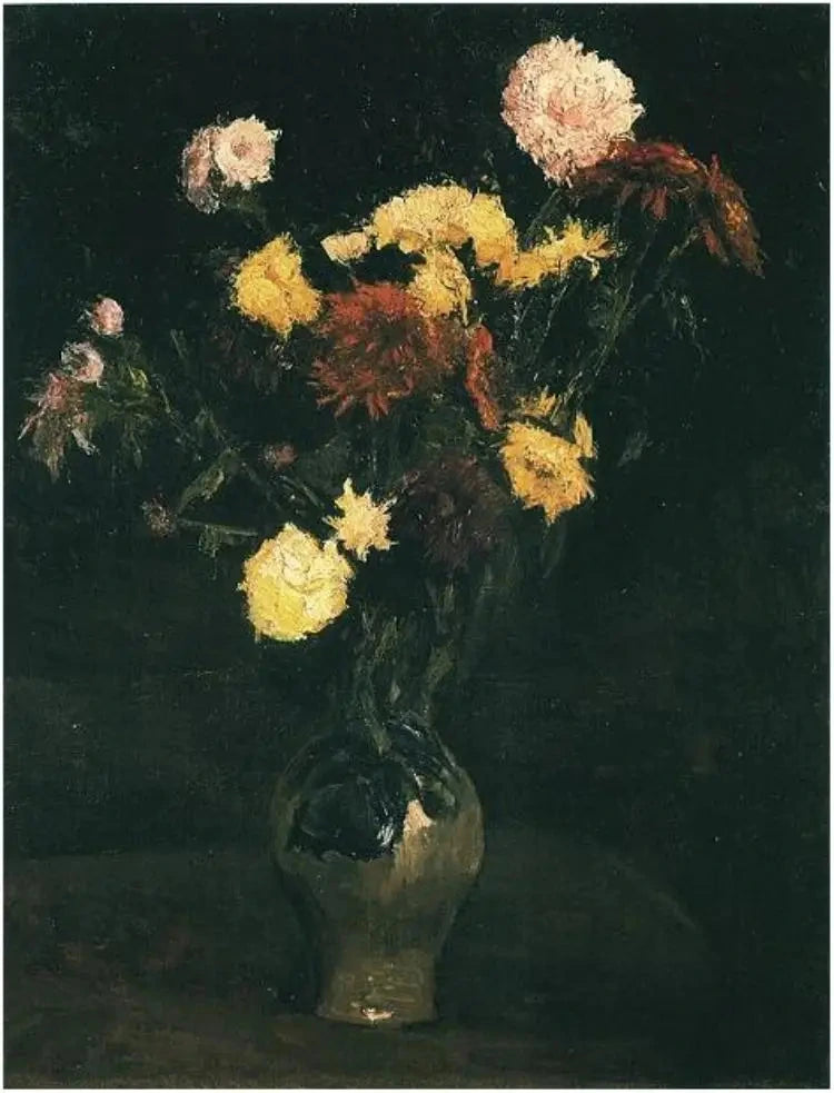 Vase with Carnations and Zinnias - Vincent van Gogh