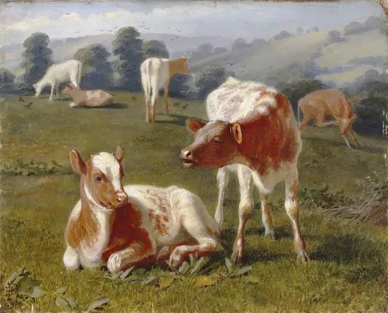 Calves in a Field - Briton Rivière