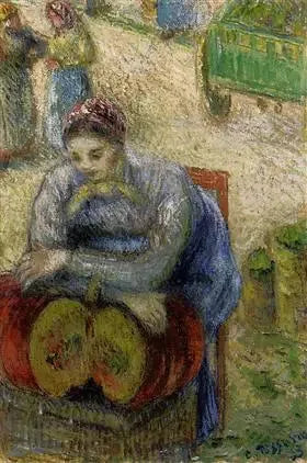 Pumpkin Seller at the Market - Camille Pissarro