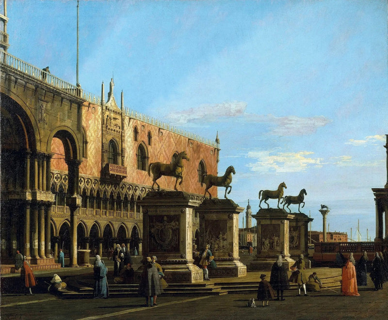 Venice: Capriccio of the Piazzetta with the Horses of Saint Mark - Canaletto