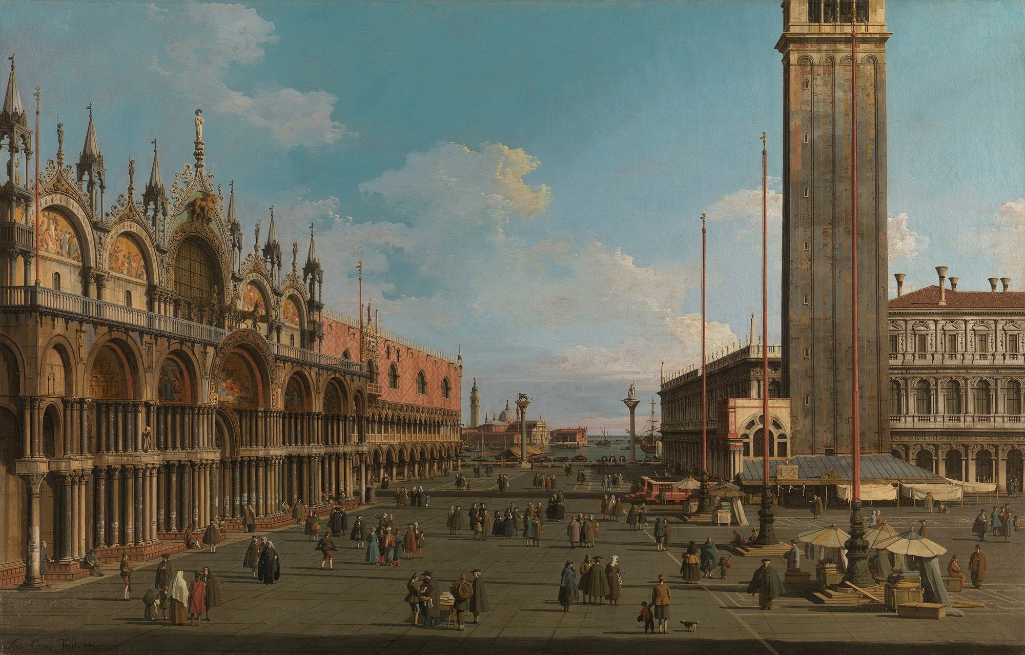 Venice: Piazza and Piazzetta of Torre dell'Orologio towards San Giorgio - Canaletto