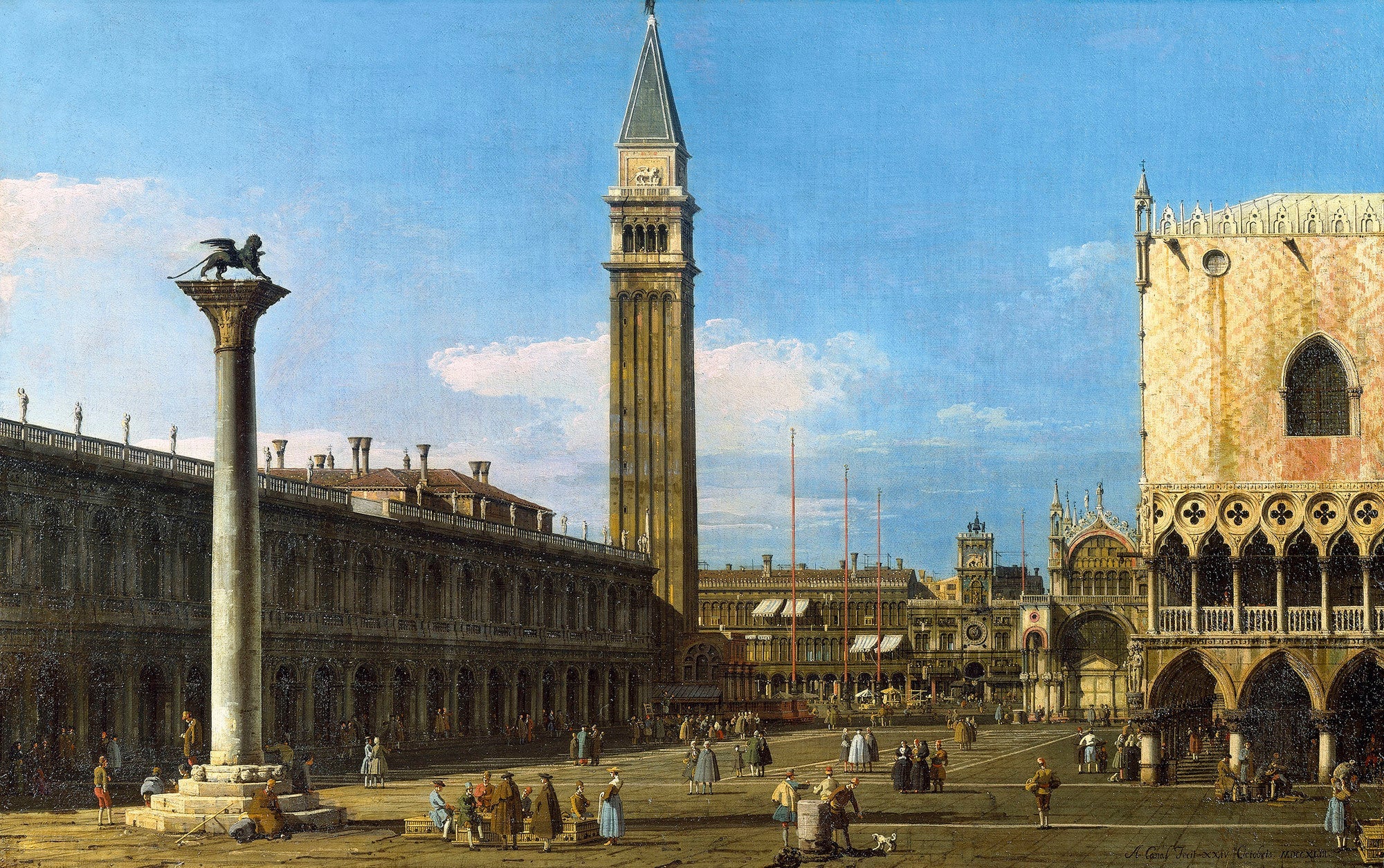 Venice: La Piazzetta towards the Torre dell'Orologio - Canaletto