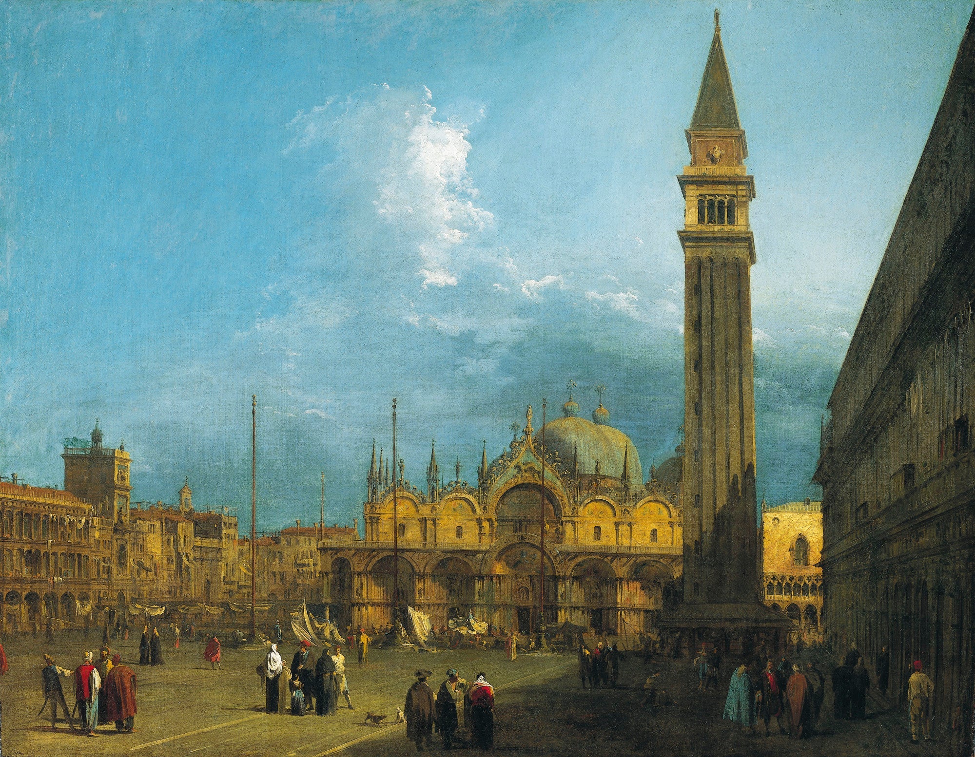 Venice: Saint Mark's Square with the basilica and the campanile - Canaletto