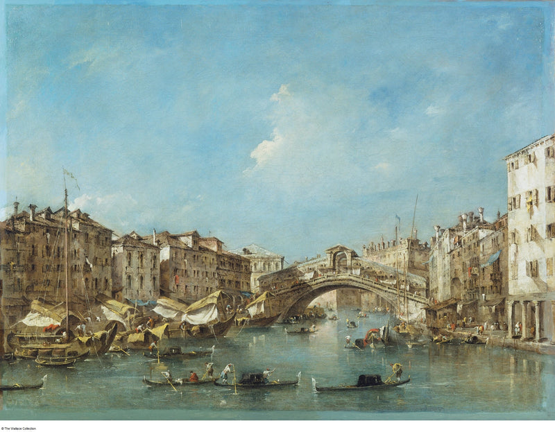 Venice: the Grand Canal with the Riva del Vin and the Rialto Bridge - Francesco Guardi