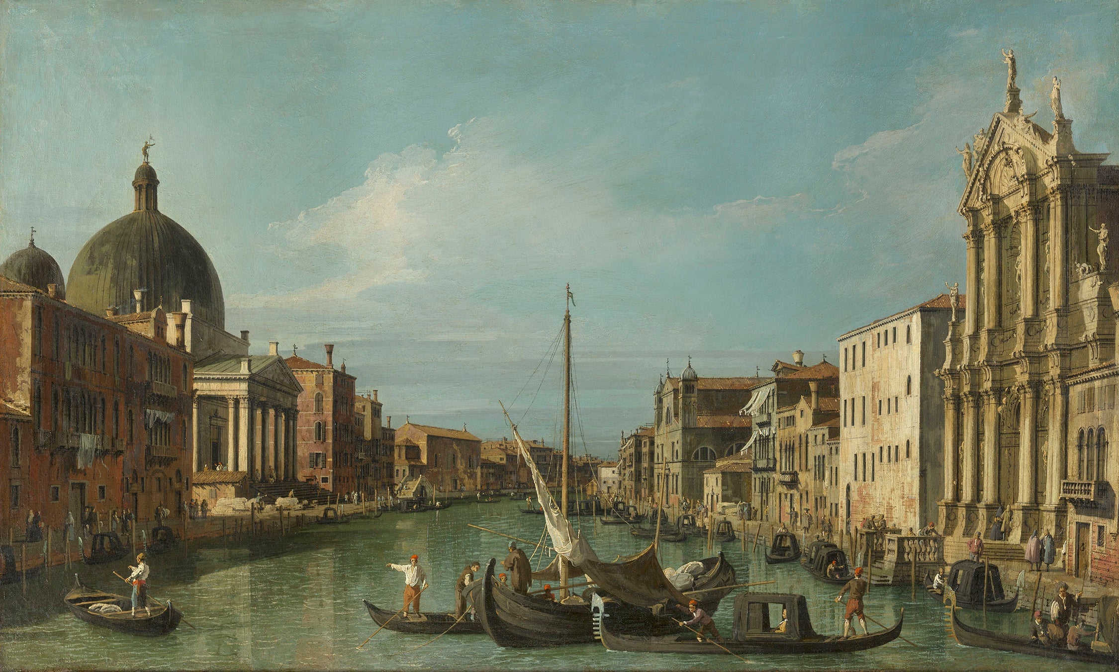 Venice: the Grand Canal with Scalzi and San Simeone Piccolo - Canaletto