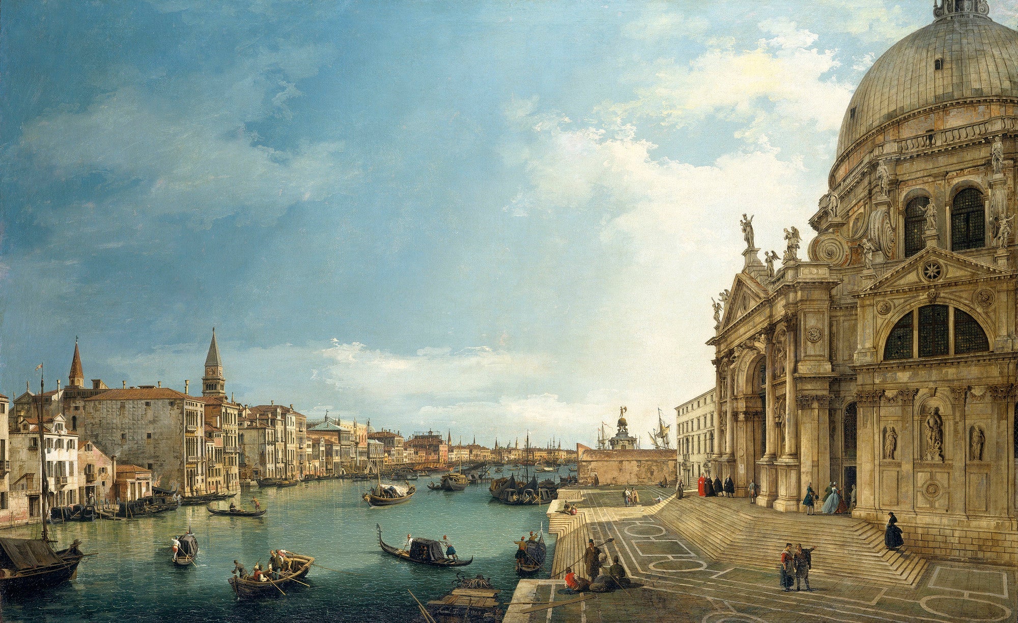 Venice: the Grand Canal with Santa Maria della Salute, towards the bacino - Canaletto