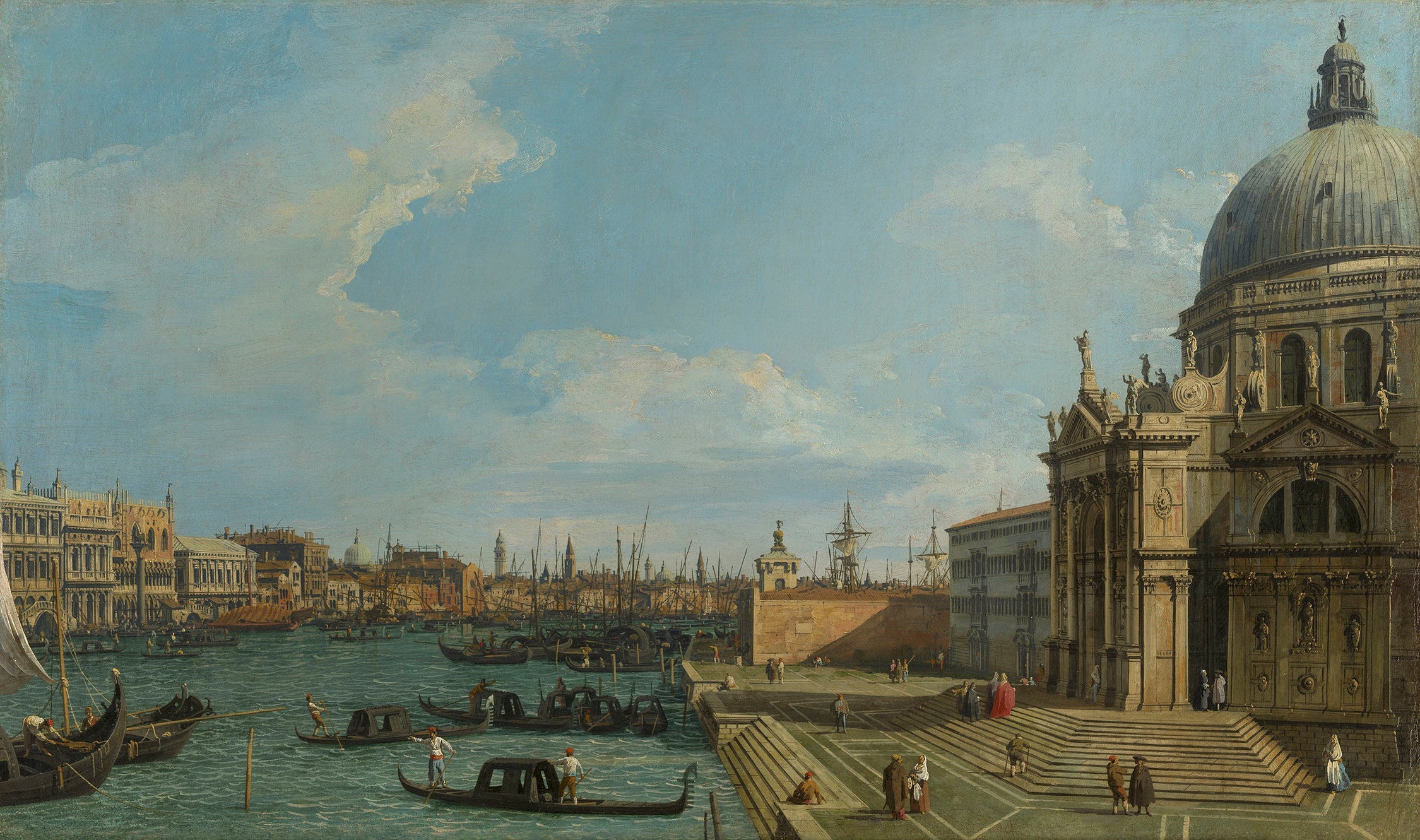 Venice: The Grand Canal with Santa Maria della Salute towards Riva degli Schiavoni - Canaletto