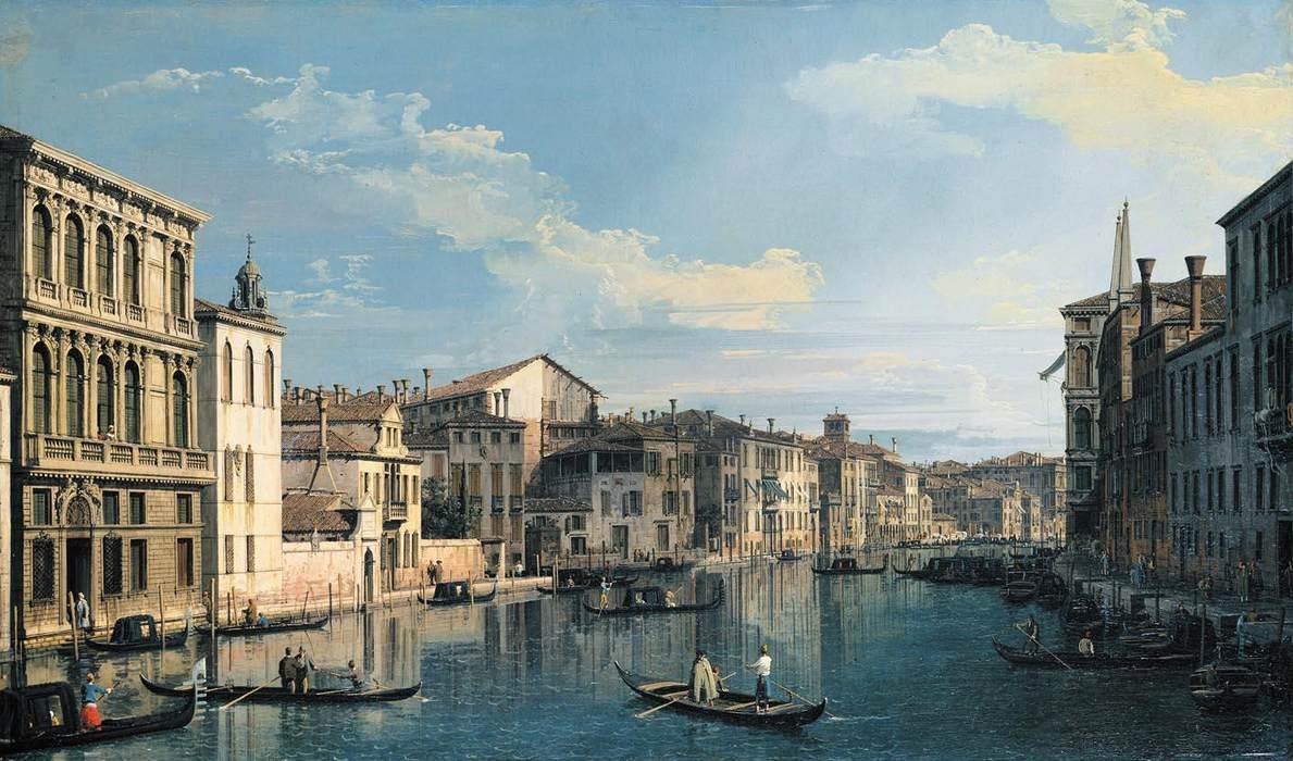 Venice: The Grand Canal from the Flangini Palace towards the San Marcuola Church - Canaletto