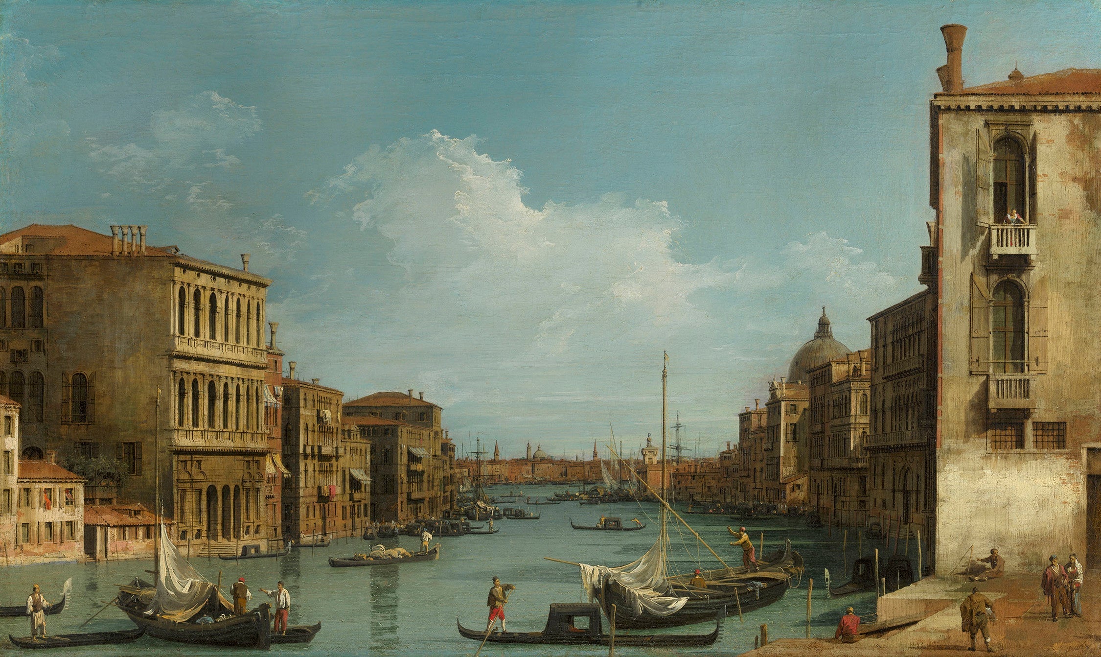 Venice: the Grand Canal from Campo San Vio towards the basin - Canaletto