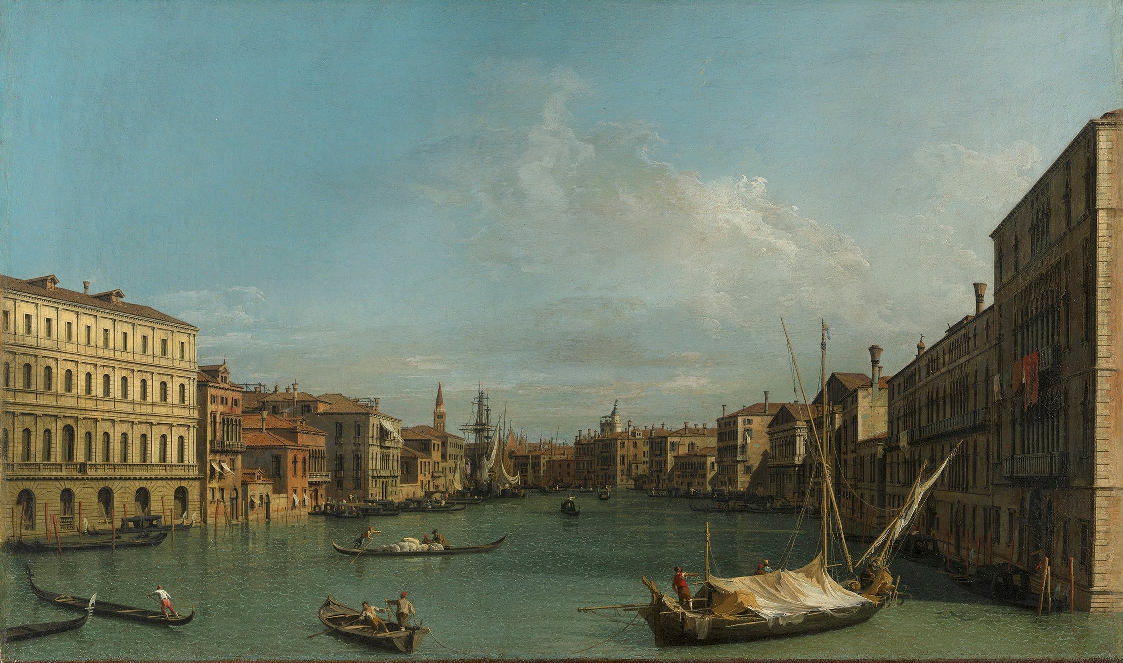 Venice: the Grand Canal of the Foscari Palace towards the Charity - Canaletto