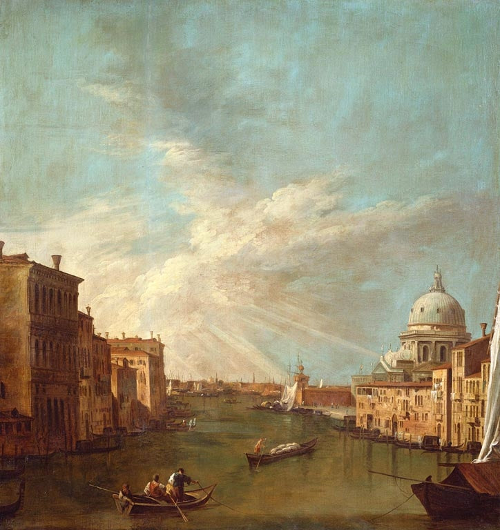 Venice: the Grand Canal towards the bacino, with Santa Maria della Salute - Canaletto