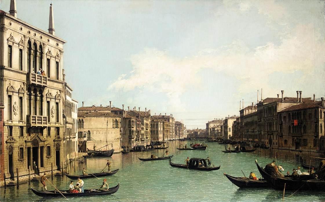 Venice: The Grand Canal, northeast from the Palazzo Balbi towards the Rialto Bridge - Canaletto