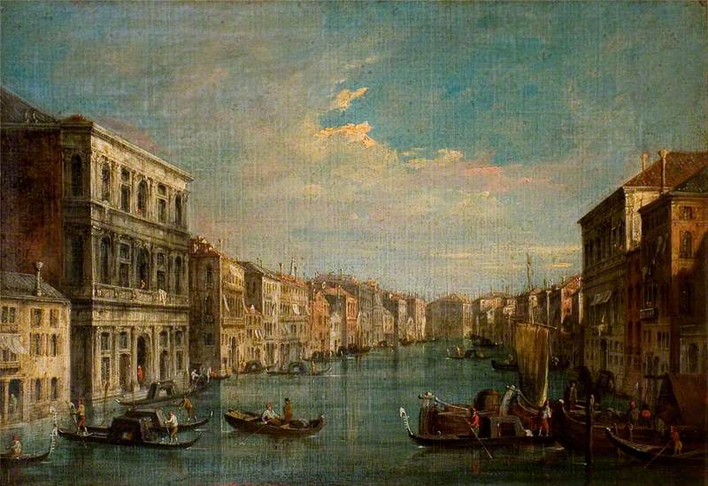 Venice: the Grand Canal seen from the southwest from the Palazzo Grimani - Canaletto