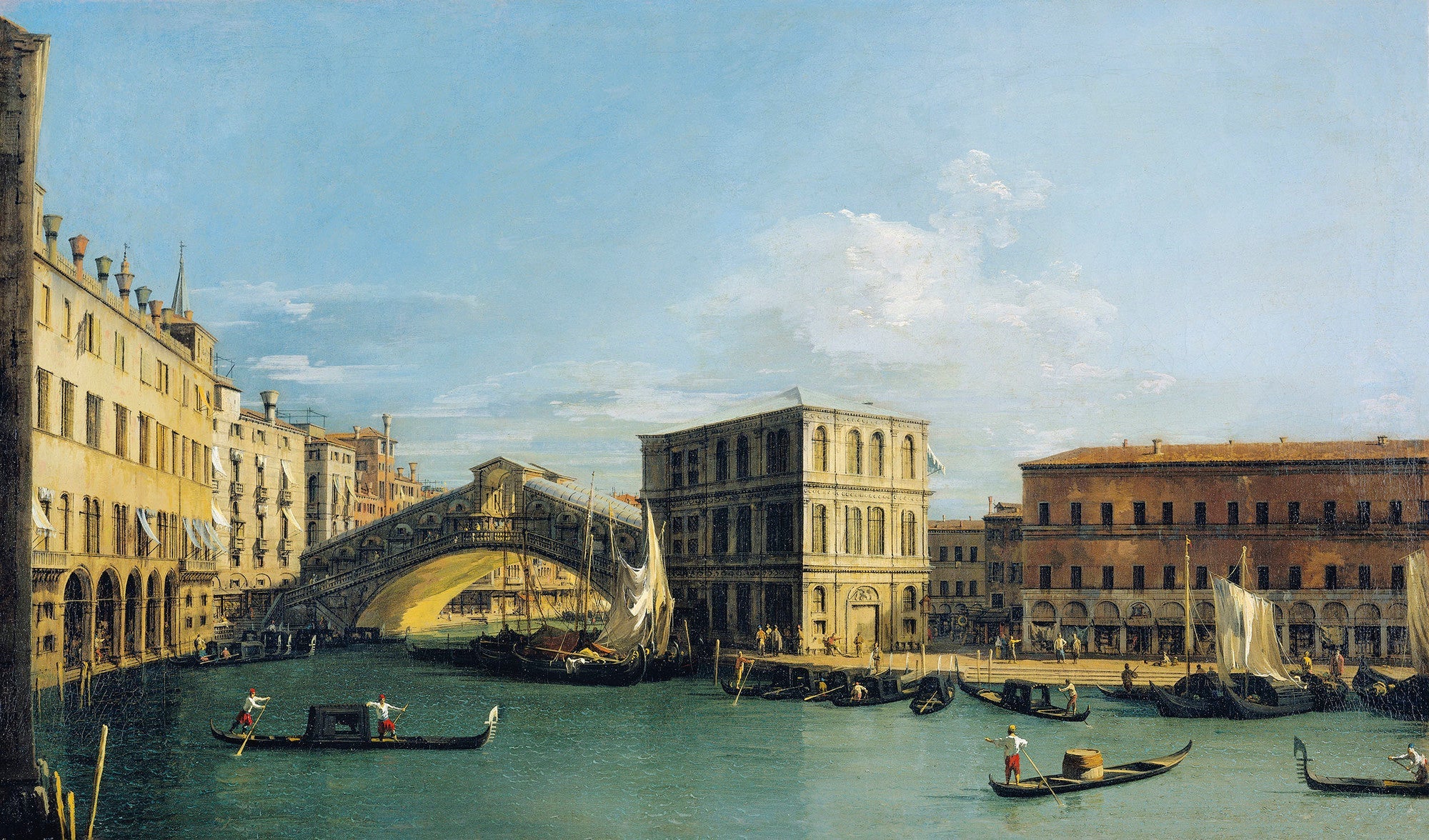 Venice: the Rialto Bridge towards the North - Canaletto