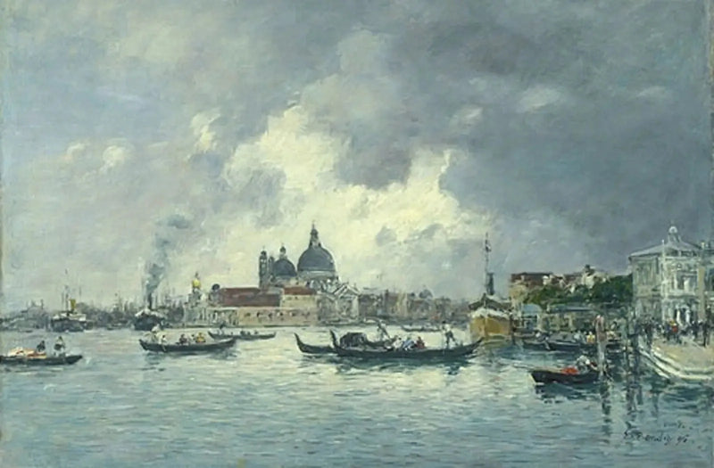 Venice, in the evening. The Quai des Esclavons and the Salute - Eugène Boudin