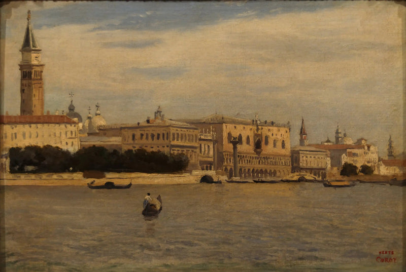 Venice, the quays seen from the Customs of the sea - Jean-Baptiste Camille Corot