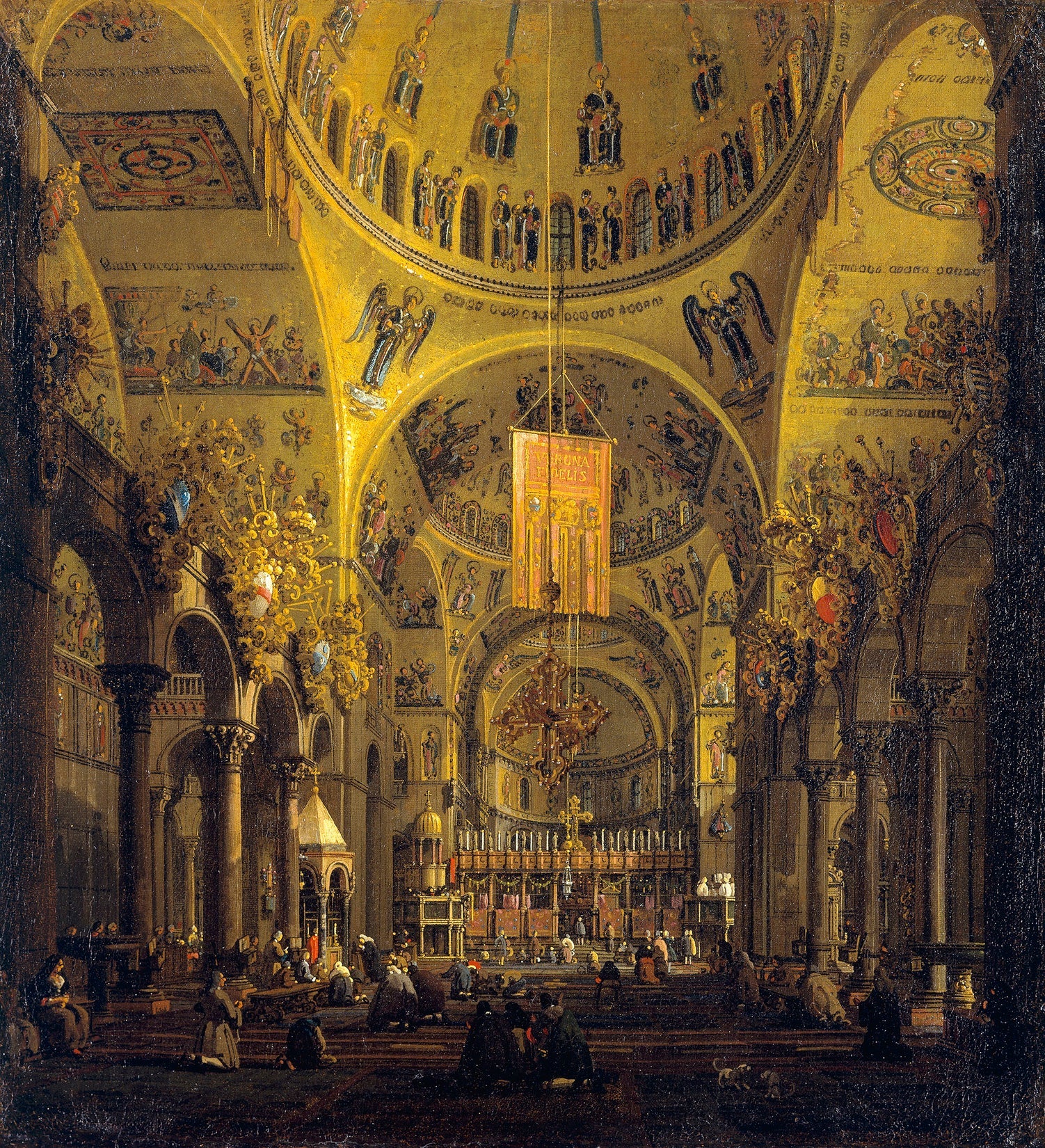 Venice: the interior of San Marco during the day - Canaletto