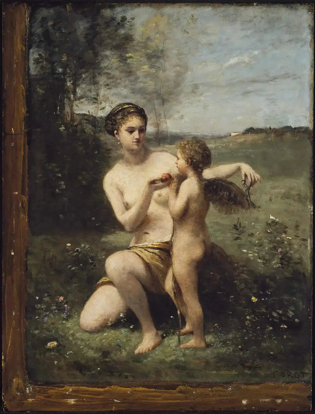 Vénus coupant les ailes de Cupidon - Jean-Baptiste Camille Corot image 1 copie peinte à la main à l’huile