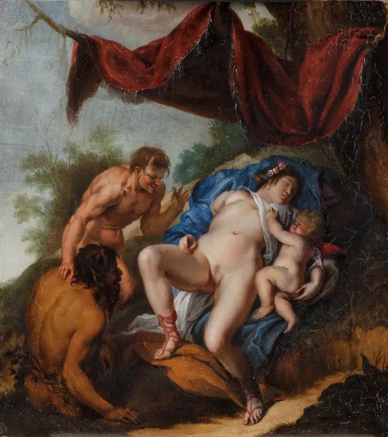 Sleeping Venus with Cupid observed by satyrs - Peter Paul Rubens