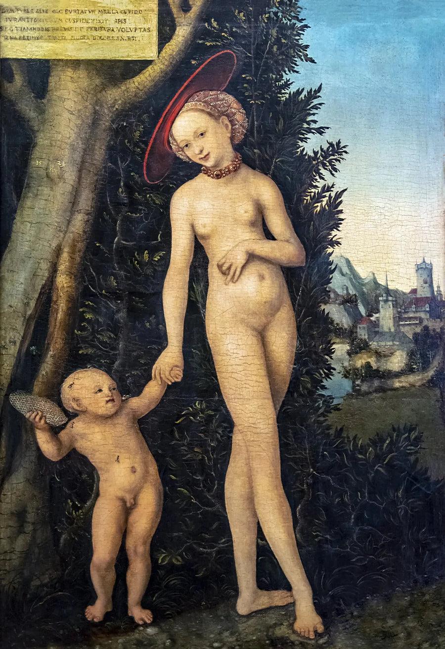 Venus and Cupid flying with honey - Lucas Cranach the Elder