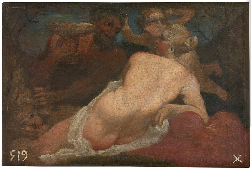 Venus and a Satyr - Annibale Carracci